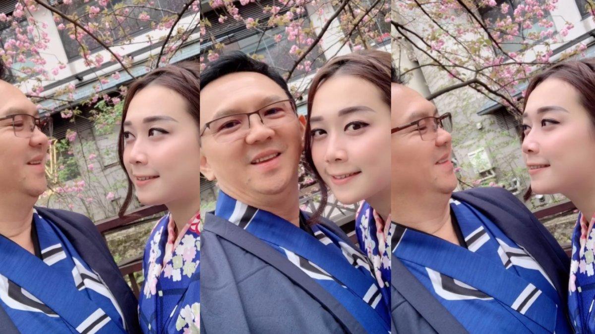 Ahok dan Puput Nastiti Devi memakai busana kimono