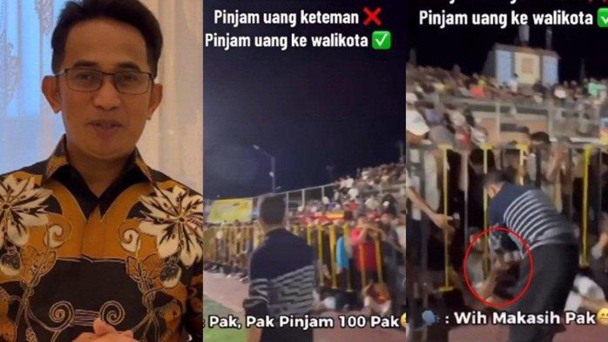 Aksi Wali Kota Balikpapan (kiri) tanggapi seorang pria yang teriak pinjam seratus tuai sorotan