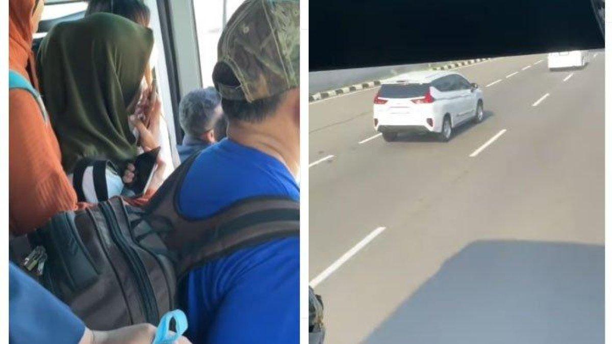 Aksi pria yang marah di bus dan meminta sopir menabrakan kendaraannya
