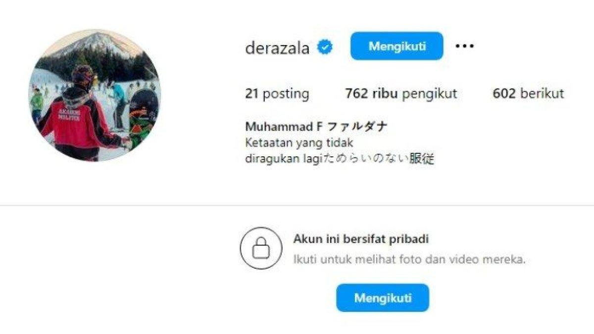 Akun IG Fardhana kembali jadi privat