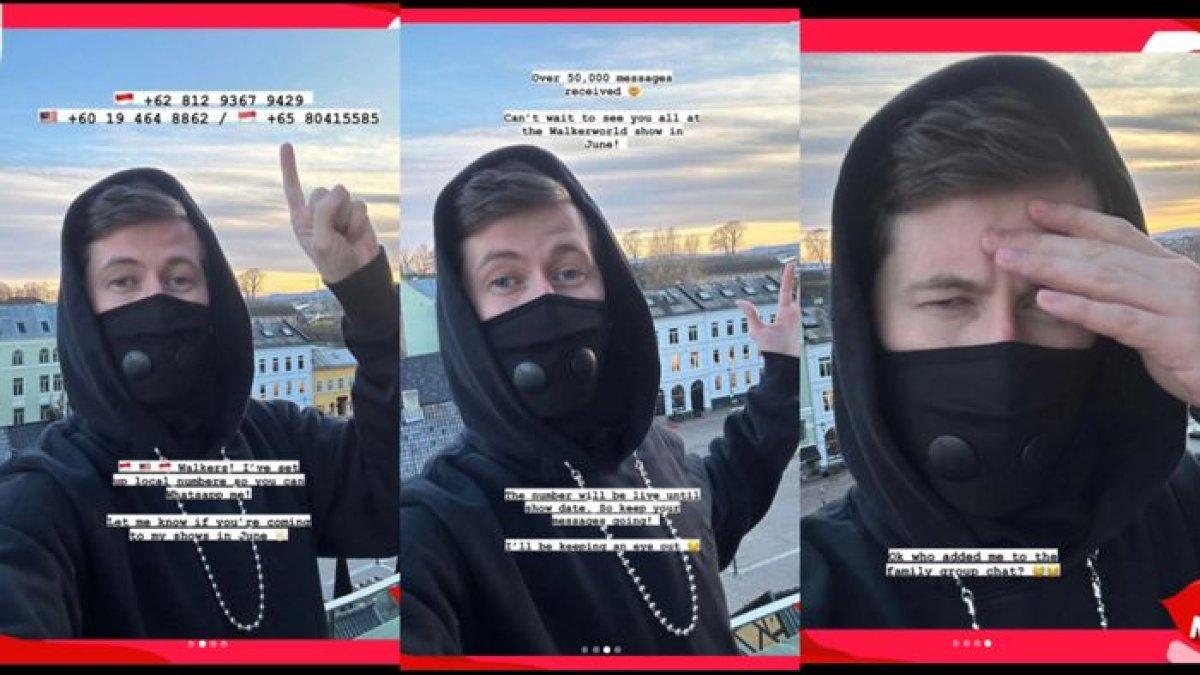 Alan Walker bagikan nomor Whatsapp untuk para fans