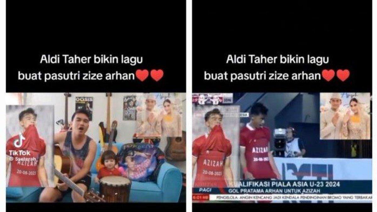 Dalam unggahan akun TikToknya, Aldi Taher menyanyikan lagu yang diciptakannya berjudul