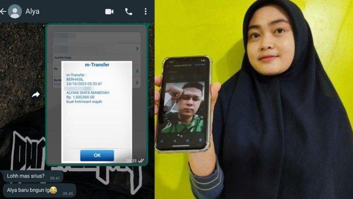 Alyani Syifa rupanya sering menerima uang transferan dari pria yang menerornya dengan orderan fiktif ojol.