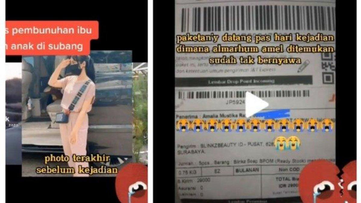 Tangkapan layar - Amalia Mustika Ratu dengan paket produk kecantikan yang dipesannya.