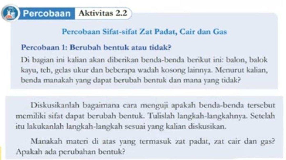 Amati kunci jawaban IPA Kelas 7 SMP Kurikulum Merdeka berikut ini: Manakah materi di atas yang termasuk zat padat, zat cair dan gas?