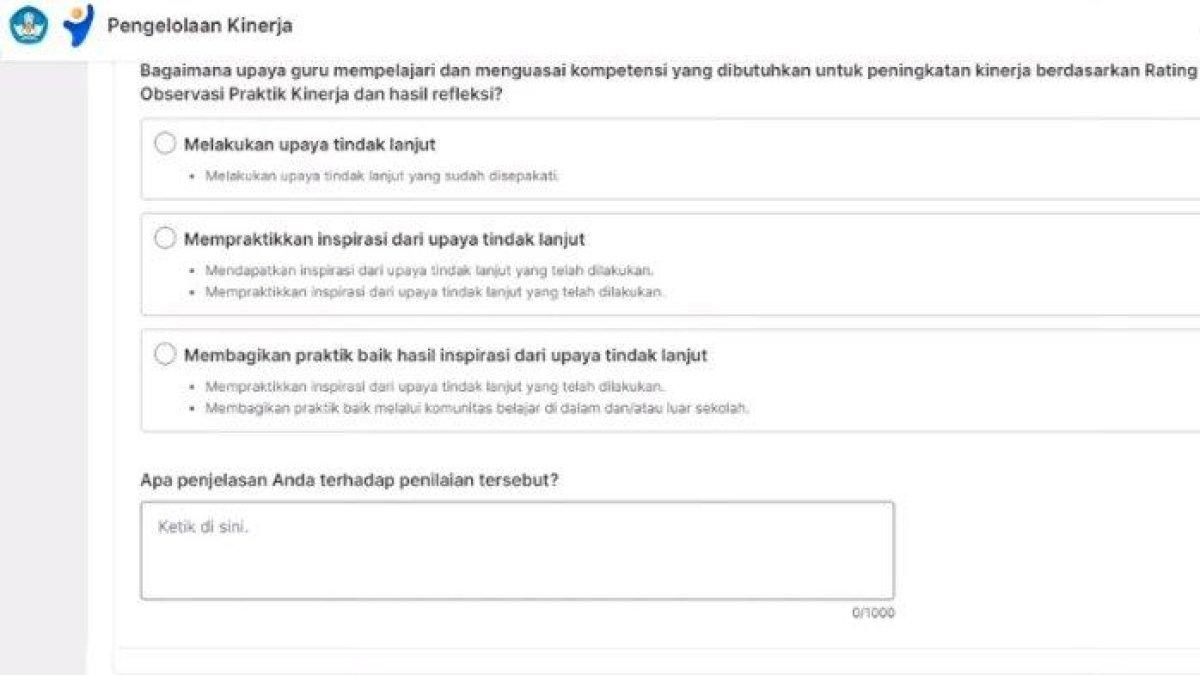 Amati kunci jawaban soal di Platform Merdeka Mengajar (PMM) 2024: Apa penjelasan Anda terhadap penilaian tersebut?
