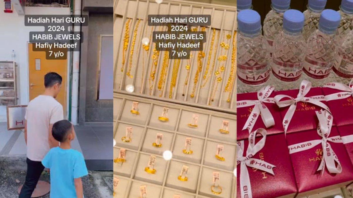 Anak 7 tahun borong 10 gelang emas untuk gurunya