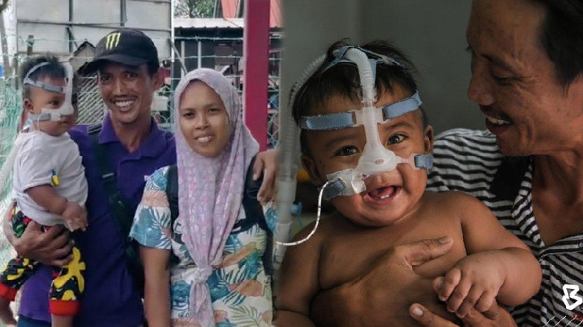 Anak pakai alat bantu pernapasan dibonceng motor, sang ayah terharu dapat bantuan mobil