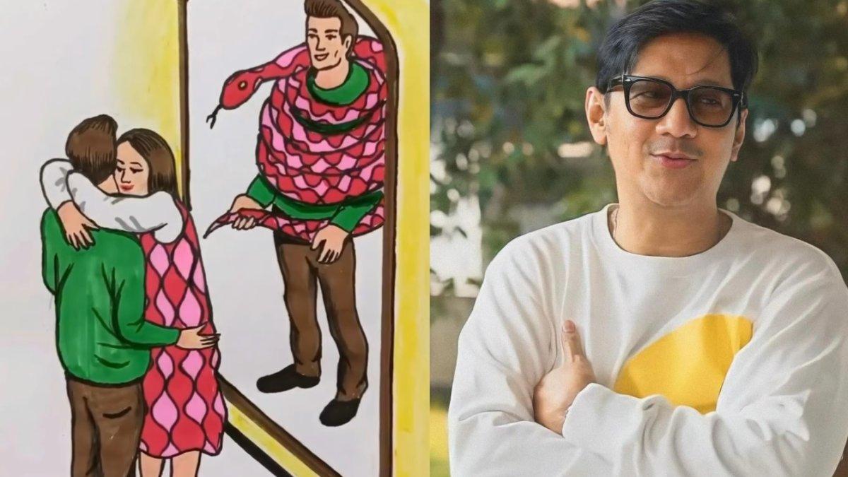 Andre Taulany ungkap alasan pajang foto pria dipeluk ular