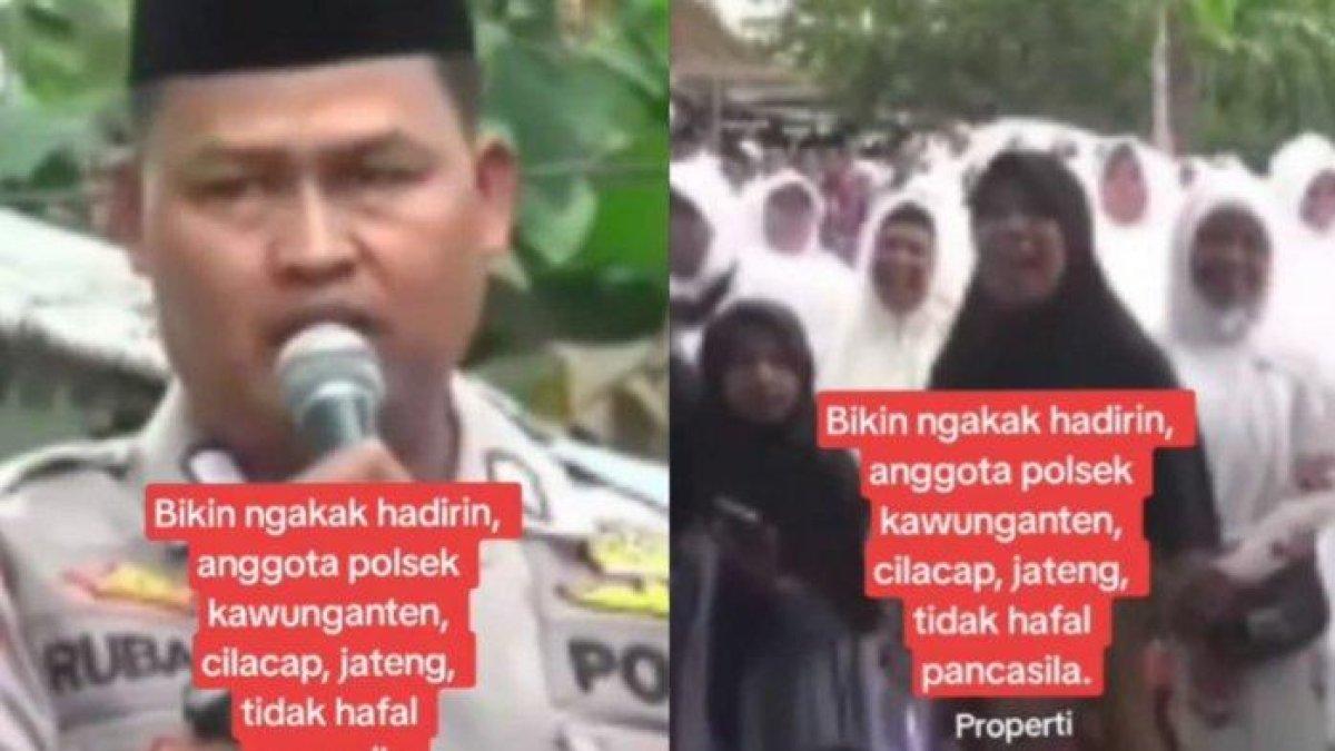 Anggota Polisi Tak Hafal Pancasila Diduga Grogi Riuh Disoraki Ibu-ibu.