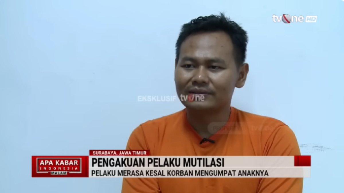 PSIKOLOGI ANTOK - Potret Rohmad Tri Hartanto alias Antok saat diwawancarai TV One, Rabu (5/2/2024). Antok seolah tak berdosa ketika menceritakan detik-detik pembunuhan Uswatun Khasanah.