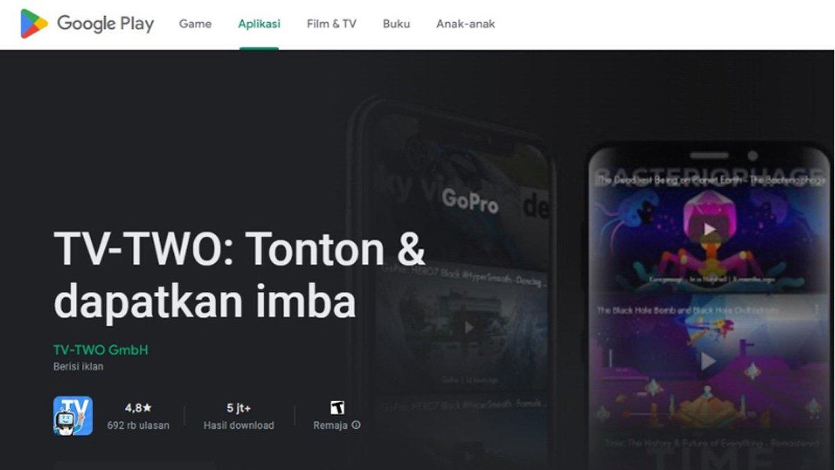 Aplikasi TV TWO.
