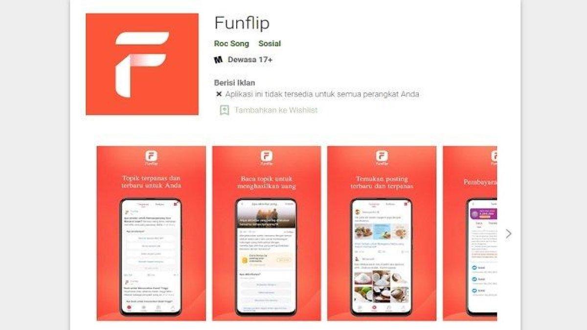 Aplikasi penghasil uang FunFlip