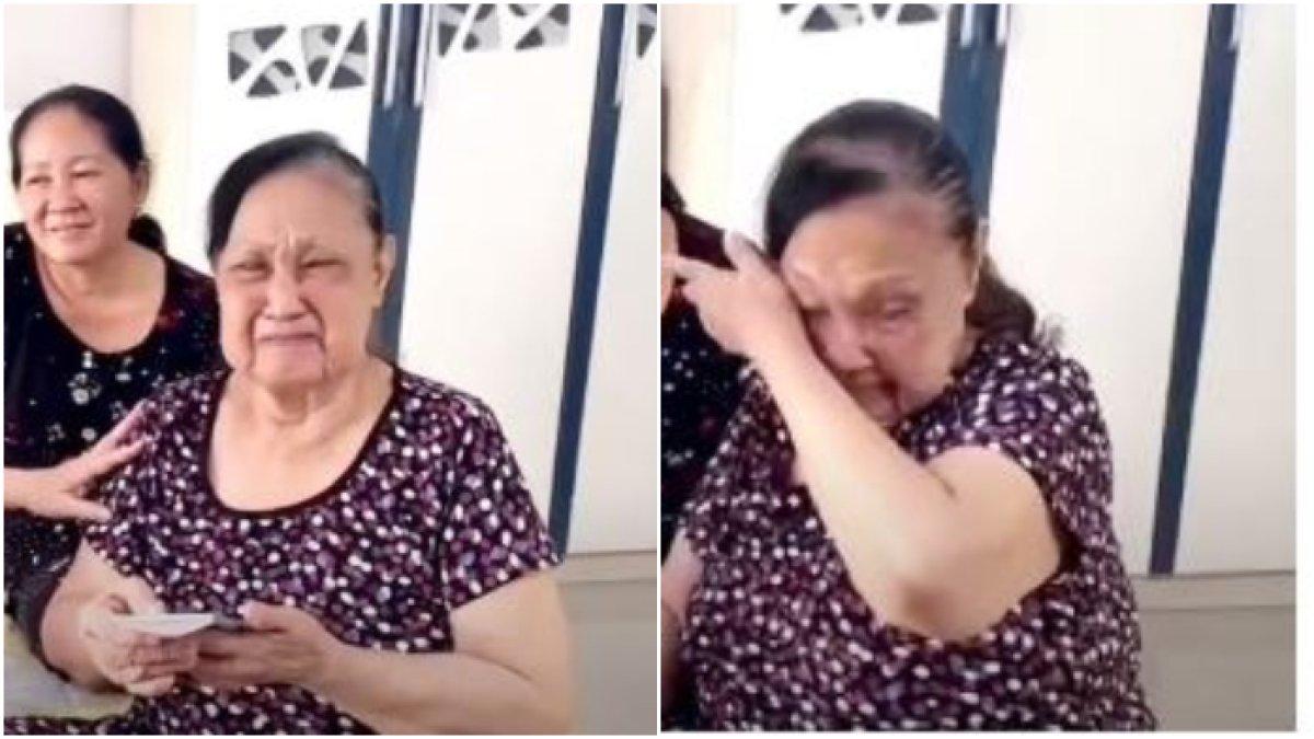 Artis Hoa My Hanh menangis haru ada yang memberinya uang