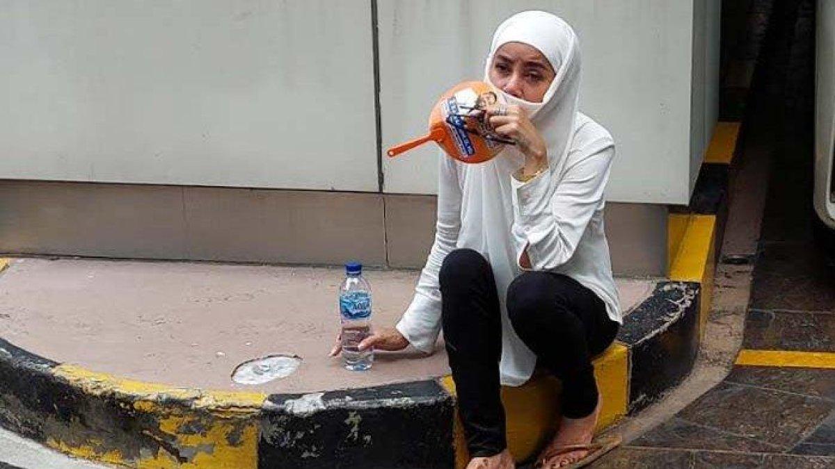 Artis Olla Ramlan lemas usai ikut kampanye akbar AMIN di JIS, Sabtu (10/2/2024)