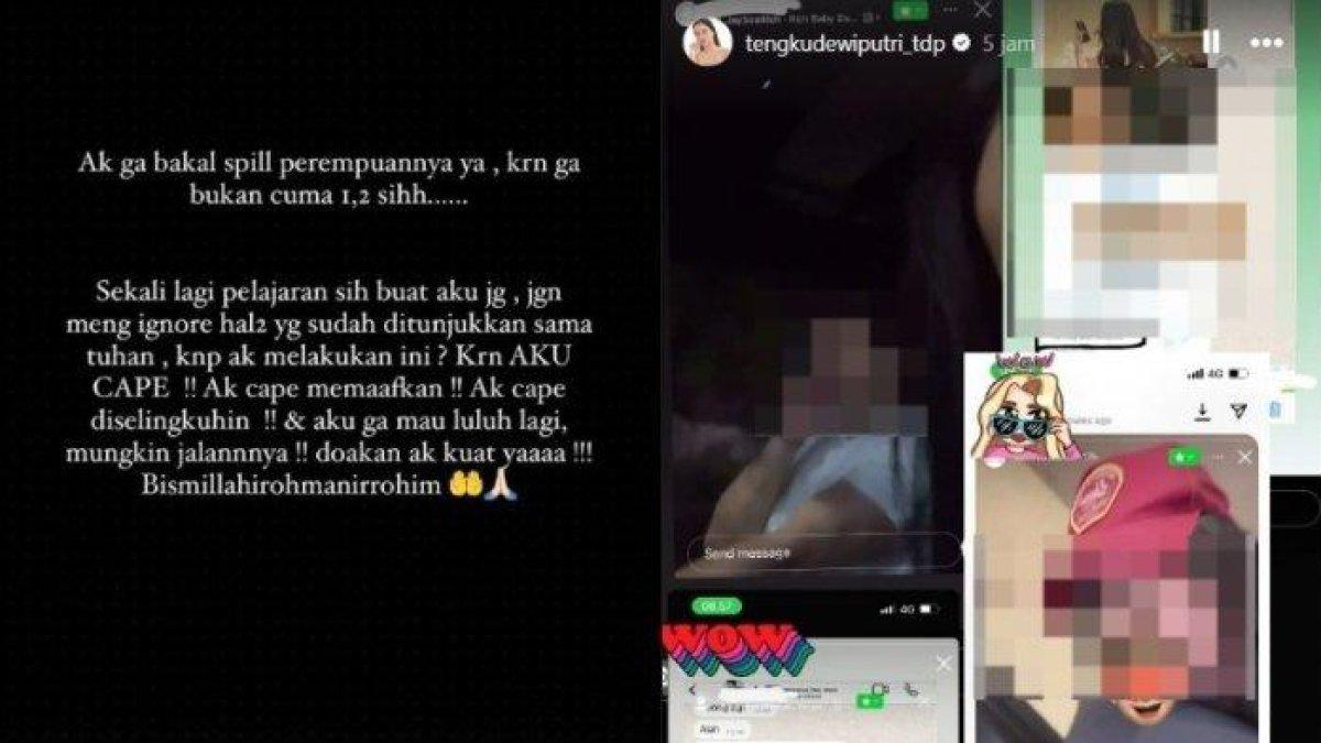 Artis Tengku Dewi Putri membongkar dugaan perselingkuhan suaminya Andrew Andika. Dugaan sang suami selingkuh itupun diungkapkan melalui unggahan terbaru akun Instagram @tengkudewiputri_tdp, Kamis (8/5/2024). Dalam unggahan InstaStory akun IG yang sudah memiliki 1,2 juta pengikut itu, Dewi menuding suaminya berselingkuh.