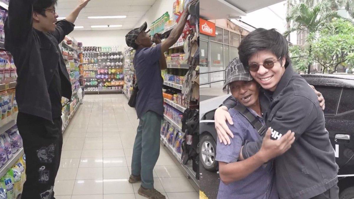 Atta Halilintar ajak pemulung di dekat rumahnya untuk belanja.