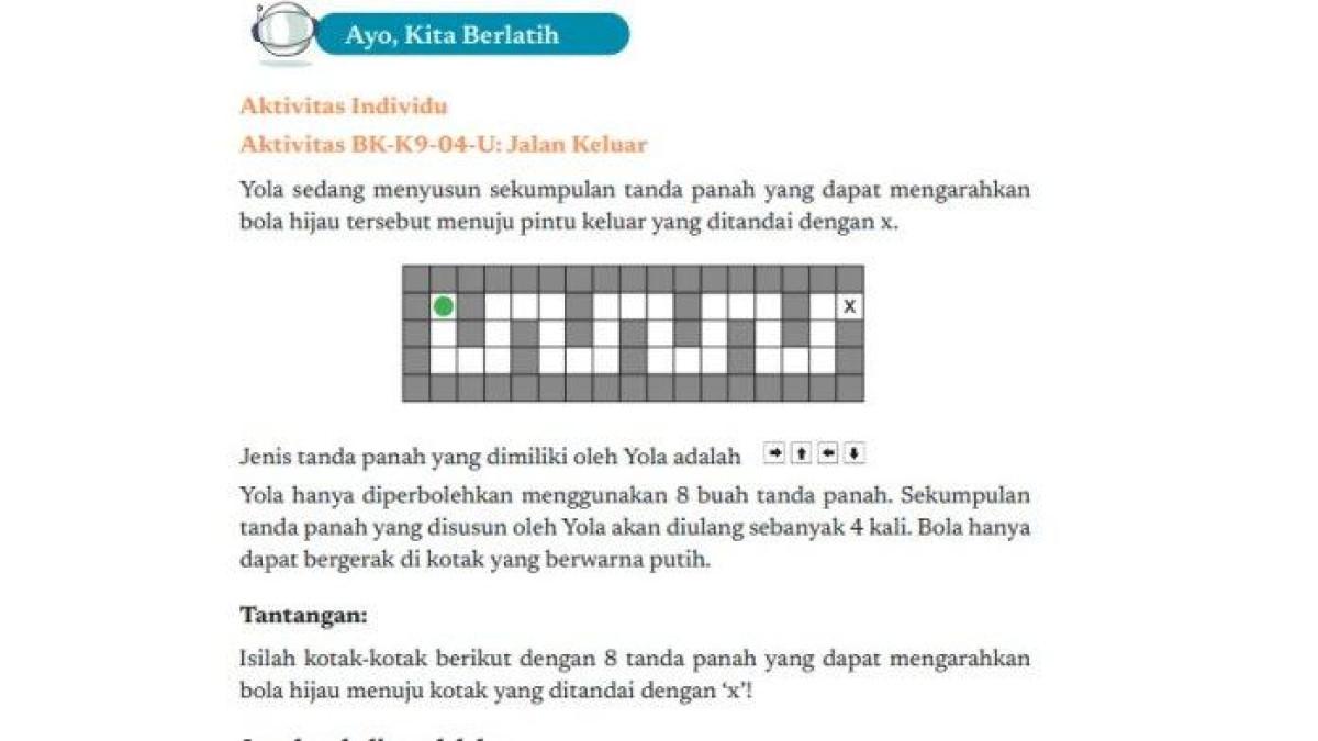 Ayo Kita Berlatih, Aktivitas Individu.