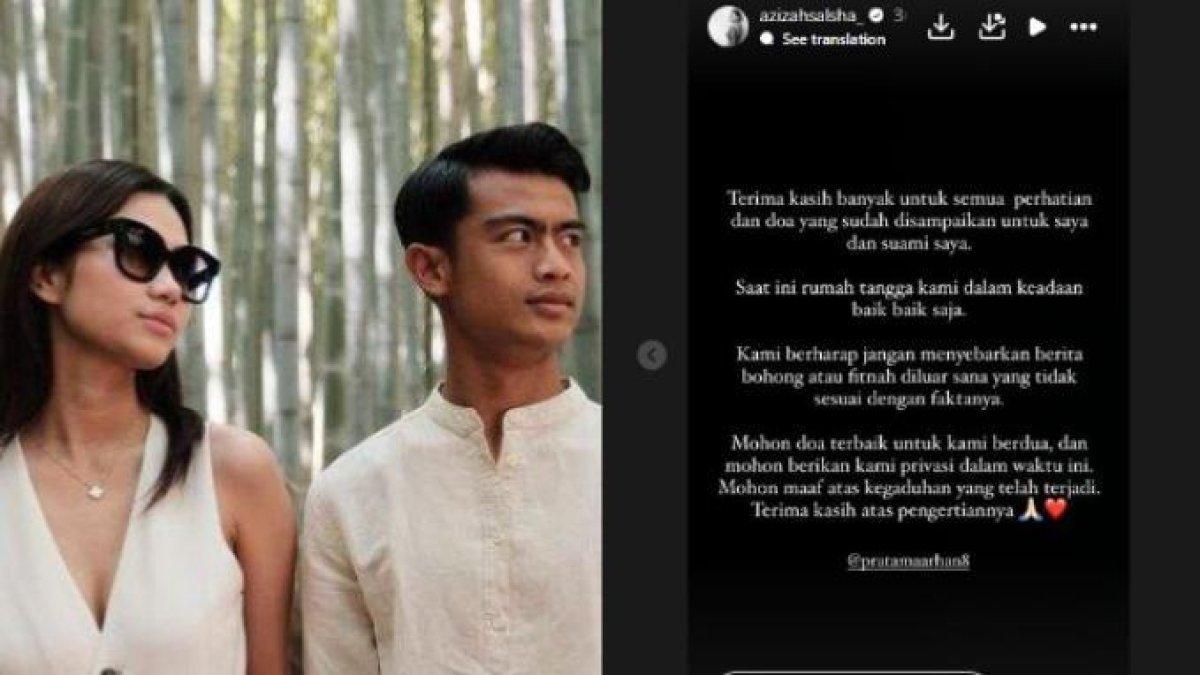 Azizah Salsha beri klarifikasi soal isu perselingkuhan, tegaskan rumah tangganya dengan Pratama Arhan baik-baik saja