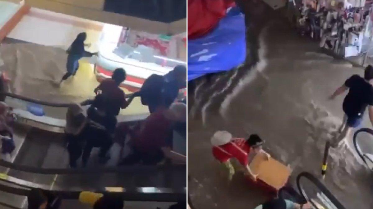 BANJIR MEGA MALL BEKASI - Detik-detik banjir di Mega Mall Bekasi, Jalan Ahmad Yani, Bekasi Selatan, pada Selasa (4/3/2025) pagi.