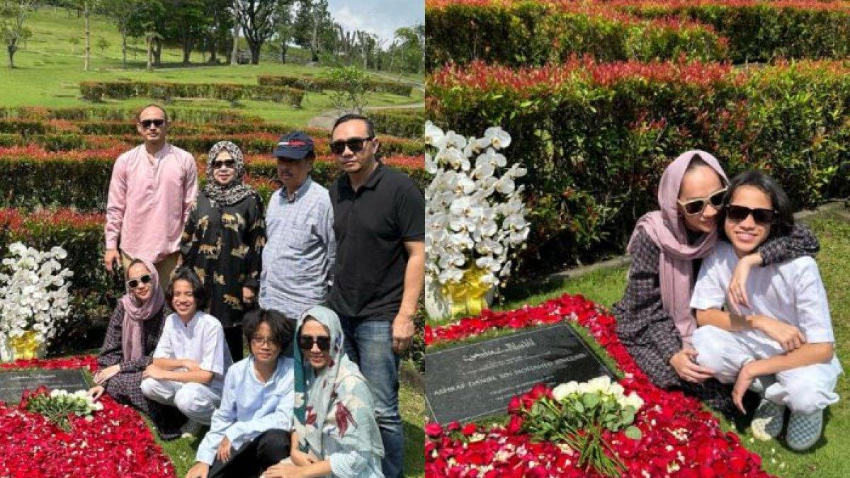 BCL saat nyekar ke makam Ashraf Sinclair bersama Tiko Aryawardhana