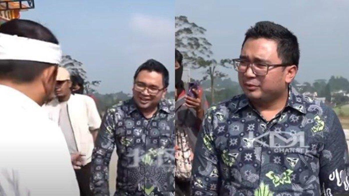 BOS HILBISC FANTASY - Tangkap layar Dedi Mulyadi sempot Angga Kusnan, bos tempat wisata di Puncak, Bogor, Hibisc Fantasy tempat yang jadi biang kerok banjir, pada Kamis (6/3/2024).