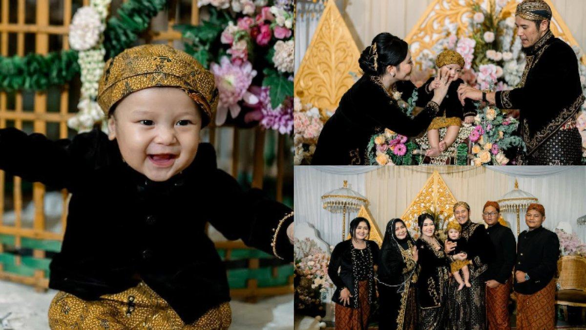 AGHAM TEDAK SINTEN - Potret tedak sinten Baby Agham yang diambil dari Instagram pada Kamis (13/2/2025). Baby Agham menjalani tedak sinten yang dihadiri keluarganya.