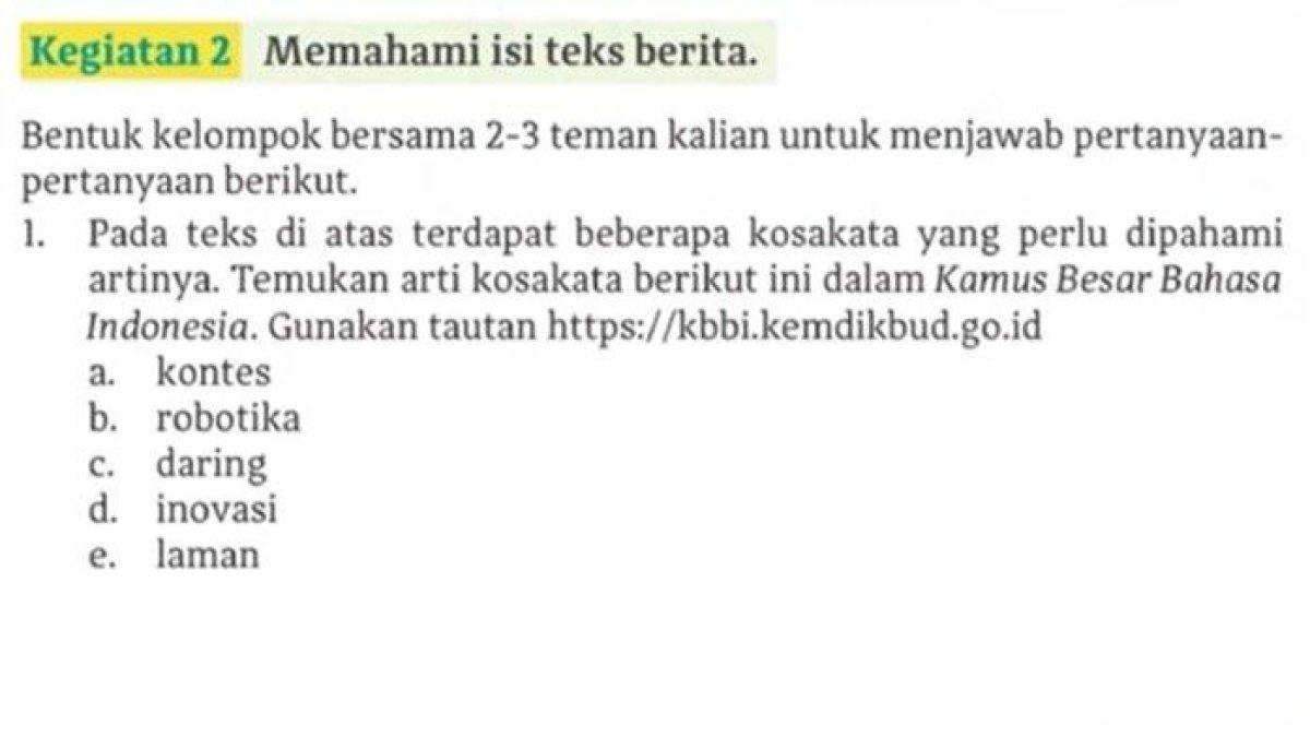 Bahasa Indonesia Kelas 11 SMA Hal 36-37 Kurikulum Merdeka: Temukan arti kosakata berikut ini