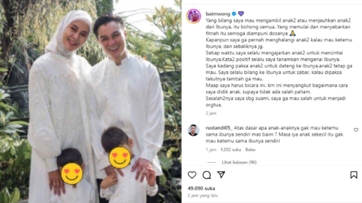Baim Wong bantah halangi Paula Verhoeven bertemu anak-anak