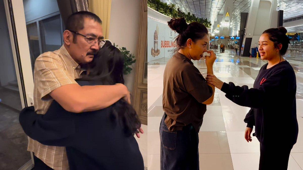 Mayangsari dan Bambang Trihatmodjo antar anak ke bandara.