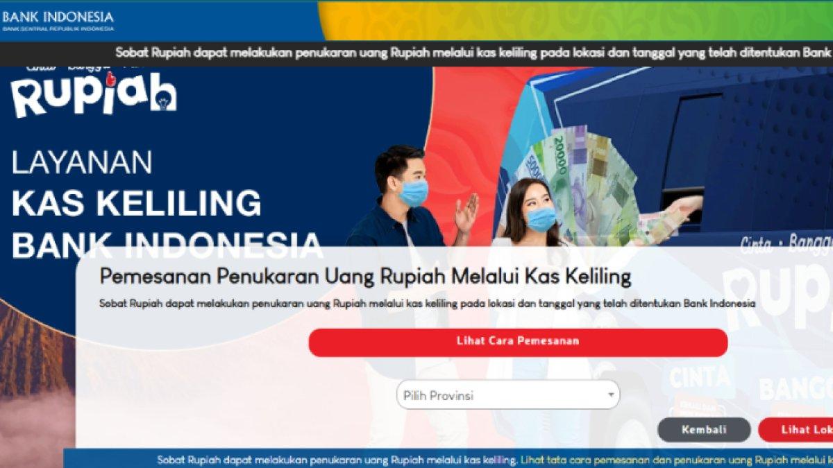 TUKAR UANG BARU - Tangkapan layar website Bank Indonesia untuk pemesanan penukaran uang baru pada Senin (24/2/2025). Bank Indonesia hadirkan program Semarak Rupiah Ramadhan dan Berkah Idul Fitri (Serambi).