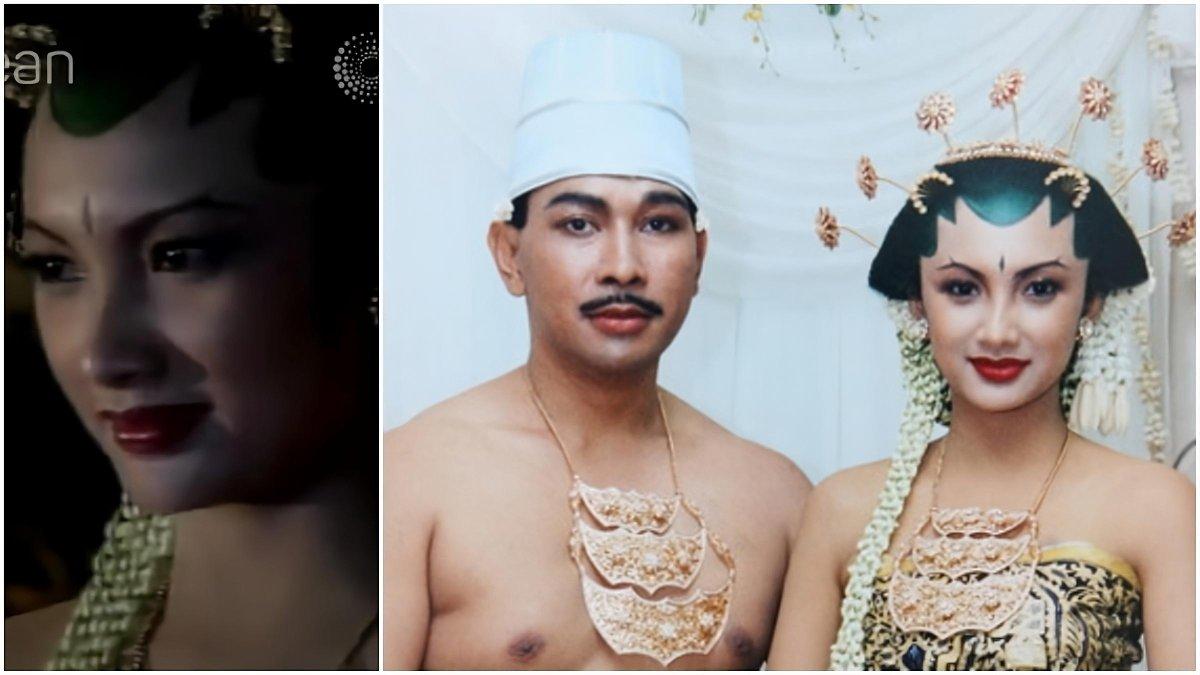 Begini penampakan pernikahan Tommy Soeharto dan artis Tata Cahyani, pengantin tampak ganteng dan cantik, pernikahan adat basahan Solo.