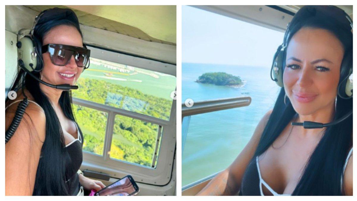 Bel Ponciano, influencer cantik ini menyebarkan uang dengan total mencapai Rp 31 juta ke kerumunan di bawahnya. (Instagram @bellponciano)