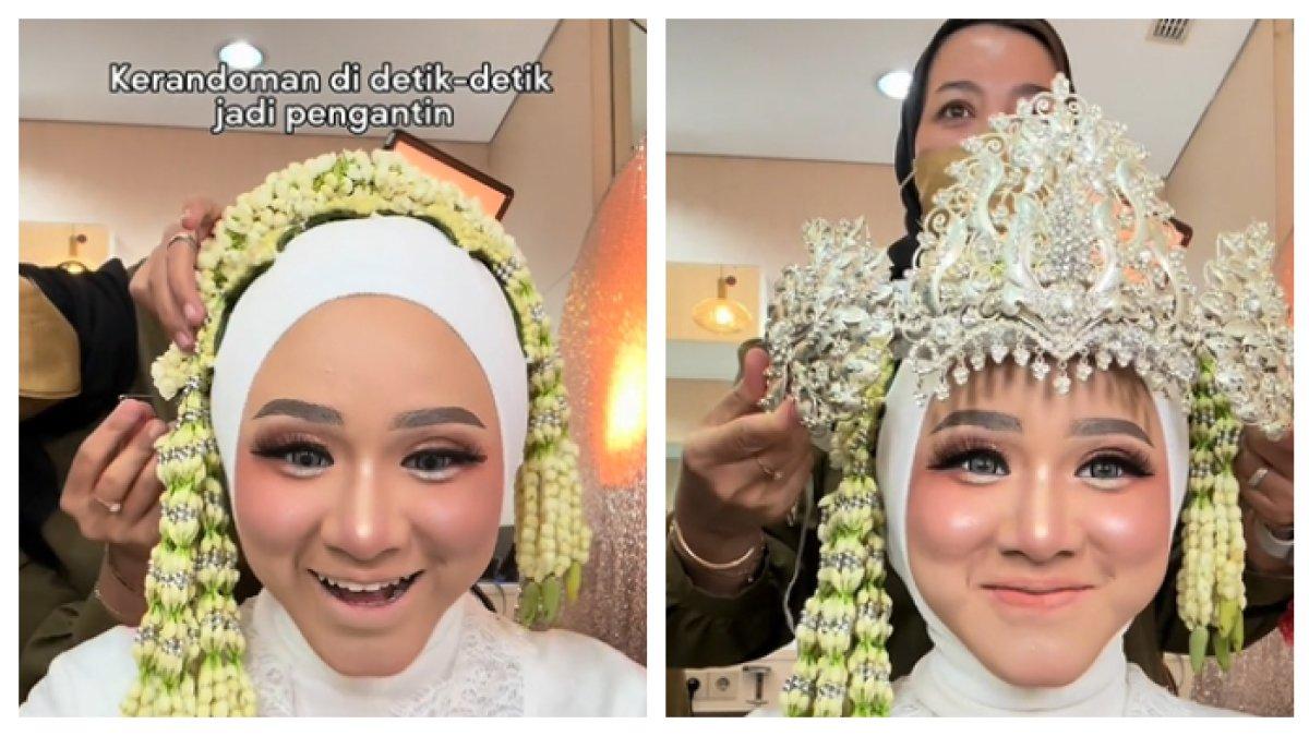 Pengantin wanita yang bertingkah lucu jelang akad.