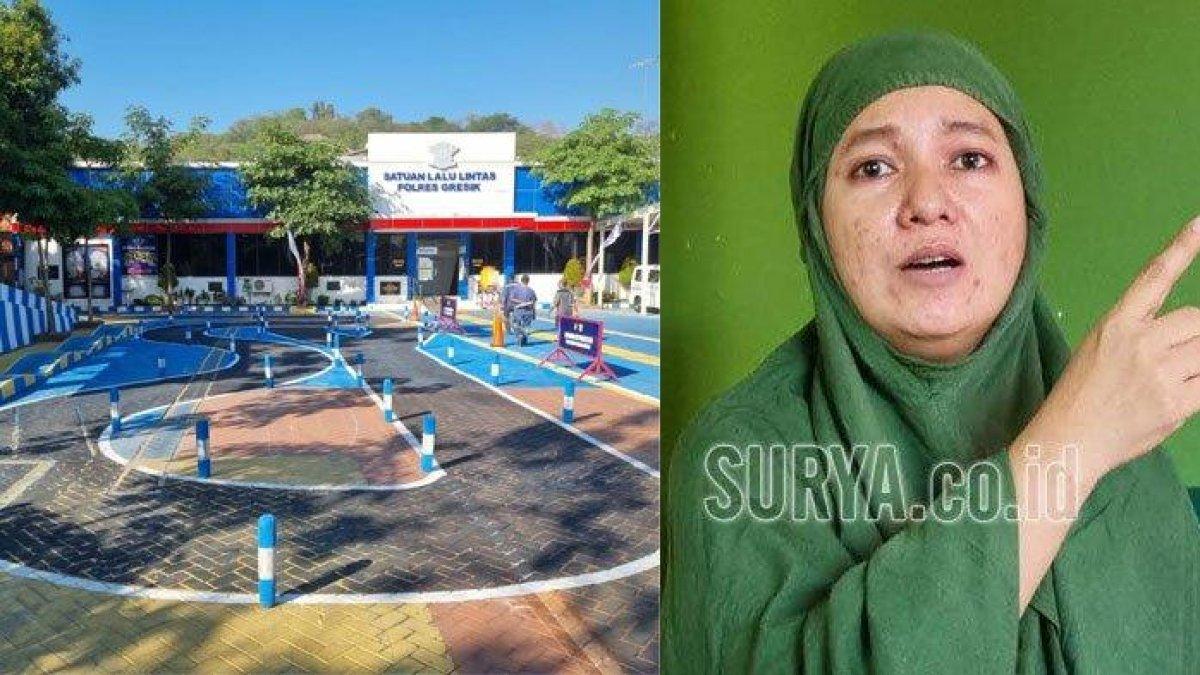Bentuk Baru Uji Praktek SIM di Polres Gresik (kiri) dan Marita Sari (kanan)