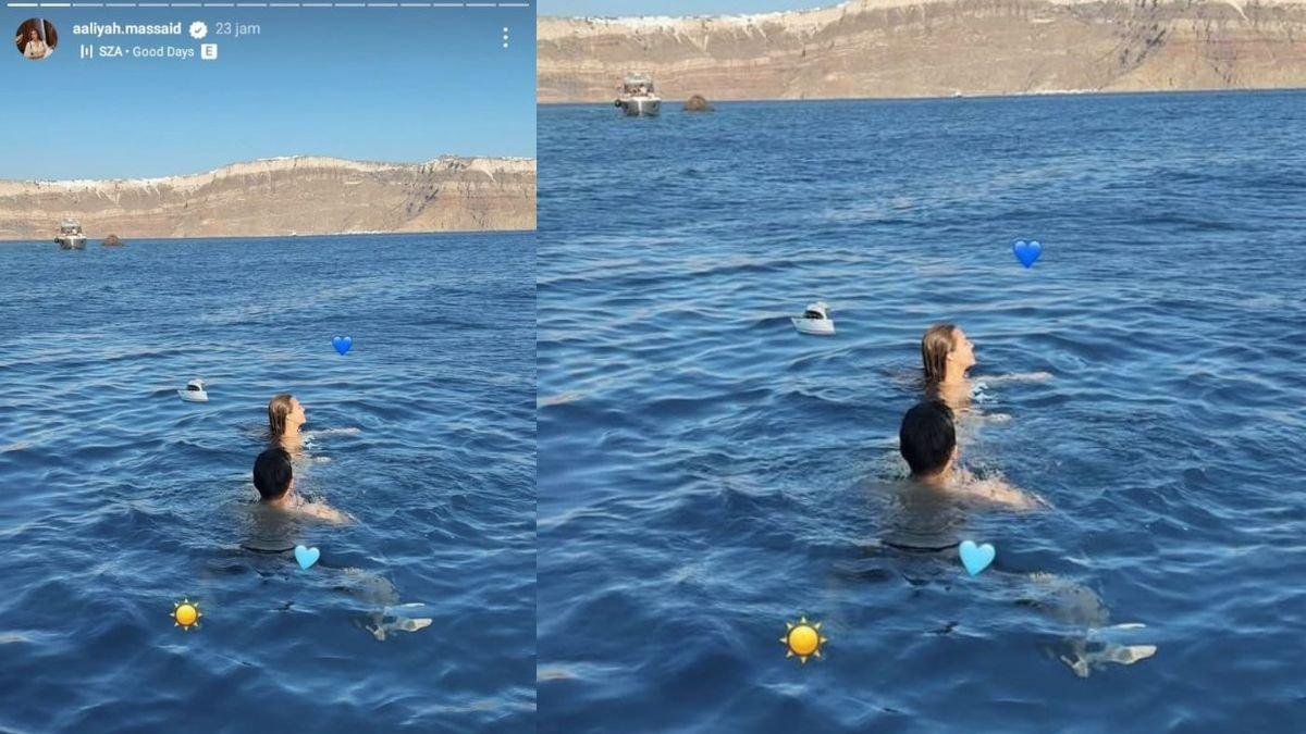 Berenang di Laut Santorini