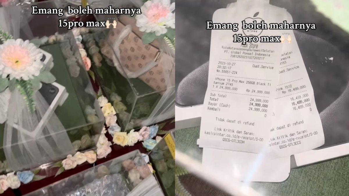 Beri seserahan iPhone 15 Pro Max, pengantin pria sertakan struk pembeliannya