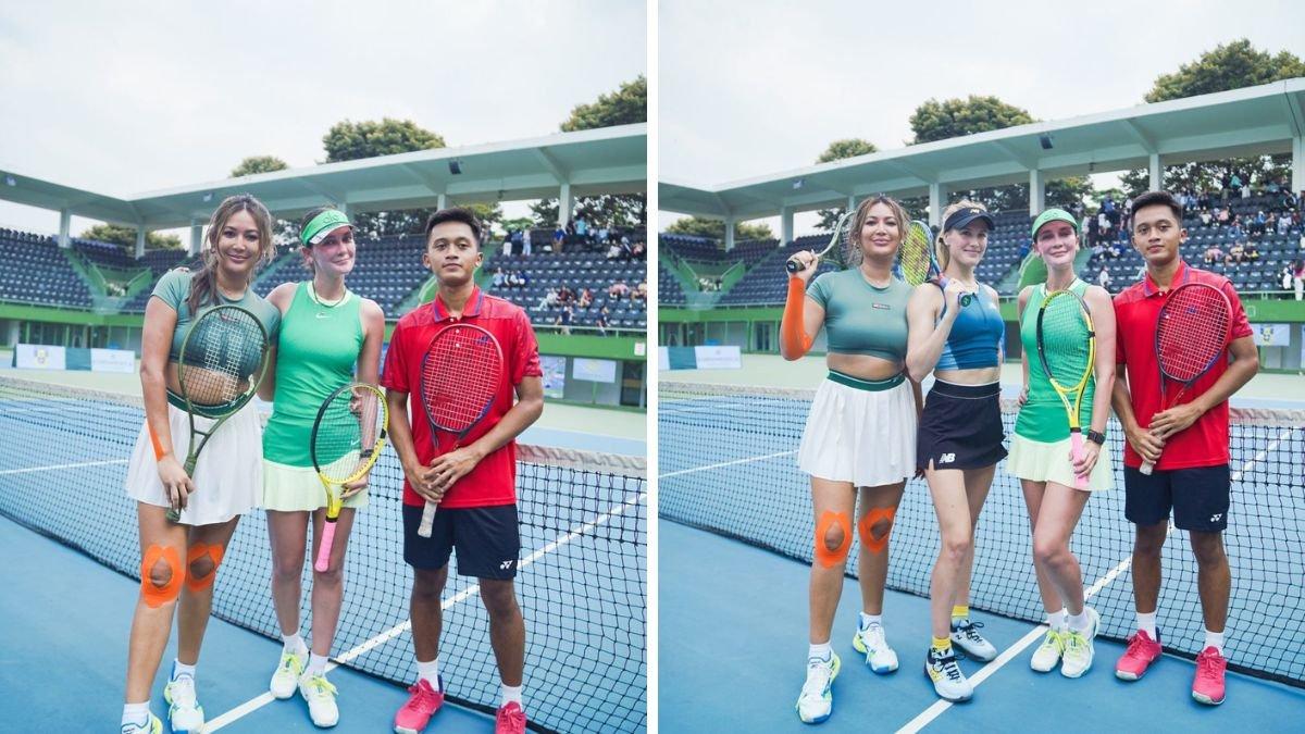 5 Gaya Sporty Luna Maya saat Main Tenis, Kalahkan Petenis Dunia asal