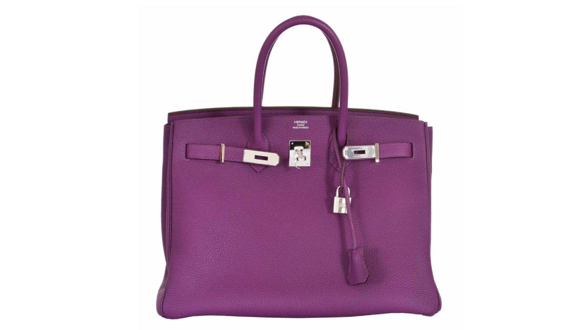 Birkin 35 Anemone Palladium Hardware