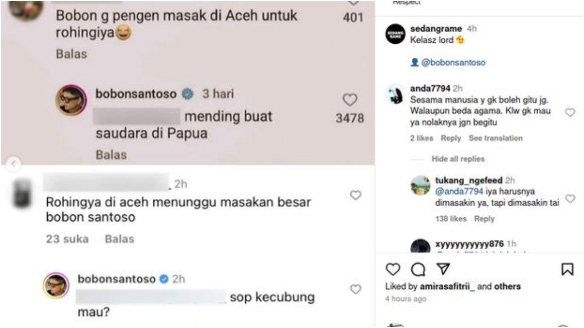 Bobon Santoso menolak masak untuk warga Rohingya.