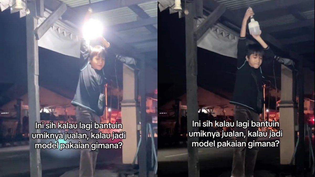 Bocah viral mirip Rafathar bantu ibu dagang ternyata model cilik