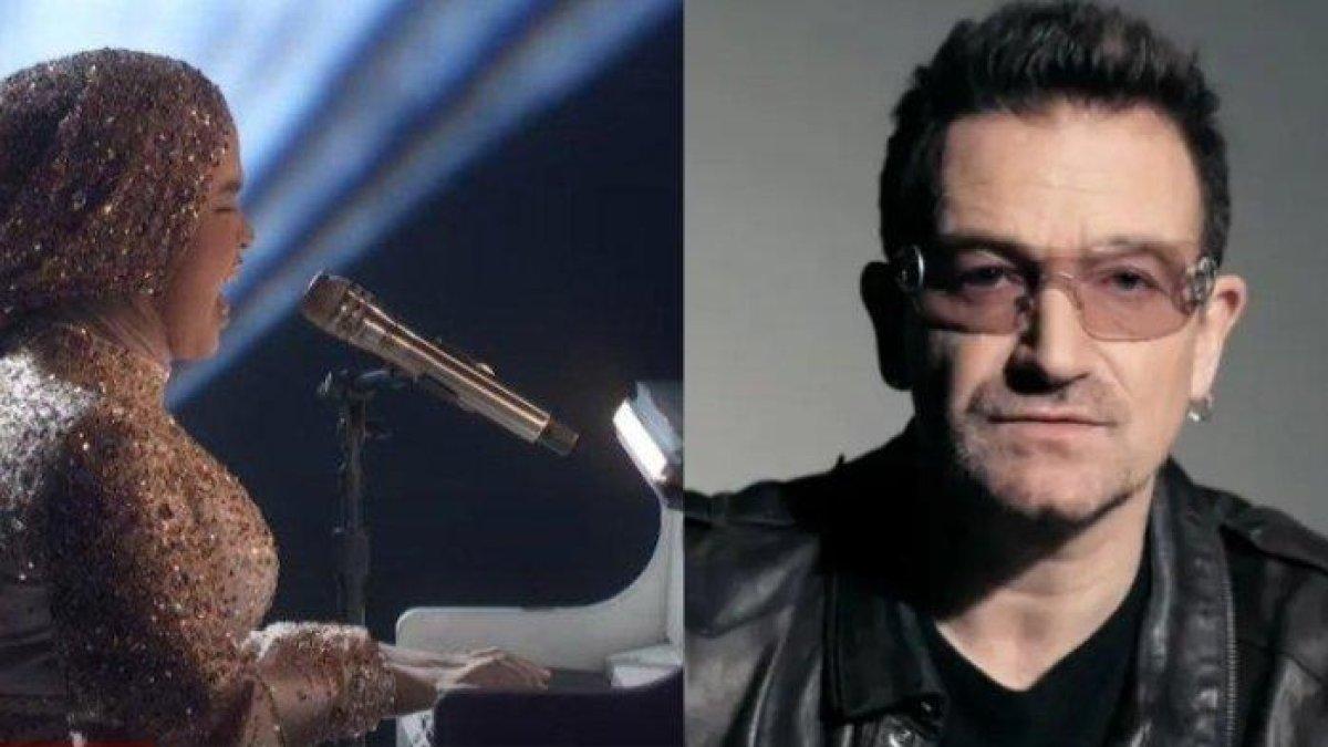 Bono U2 puji suara Putri Ariani dalam sebuah konser di Amerika