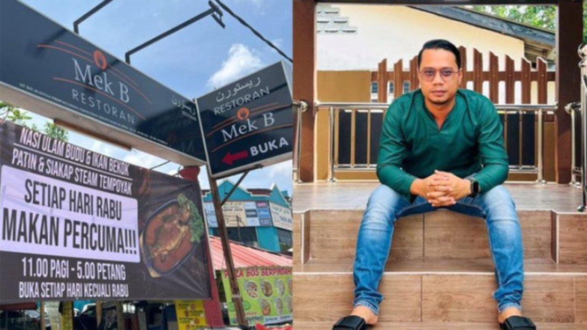 Buat pengumuman makan gratis di hari Rabu saat warungnya tutup a