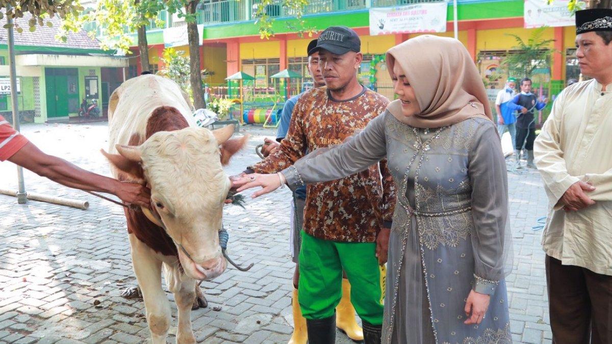 Bupati Klaten Sri Mulyani memantau langsung pelaksanaan penyembelihan