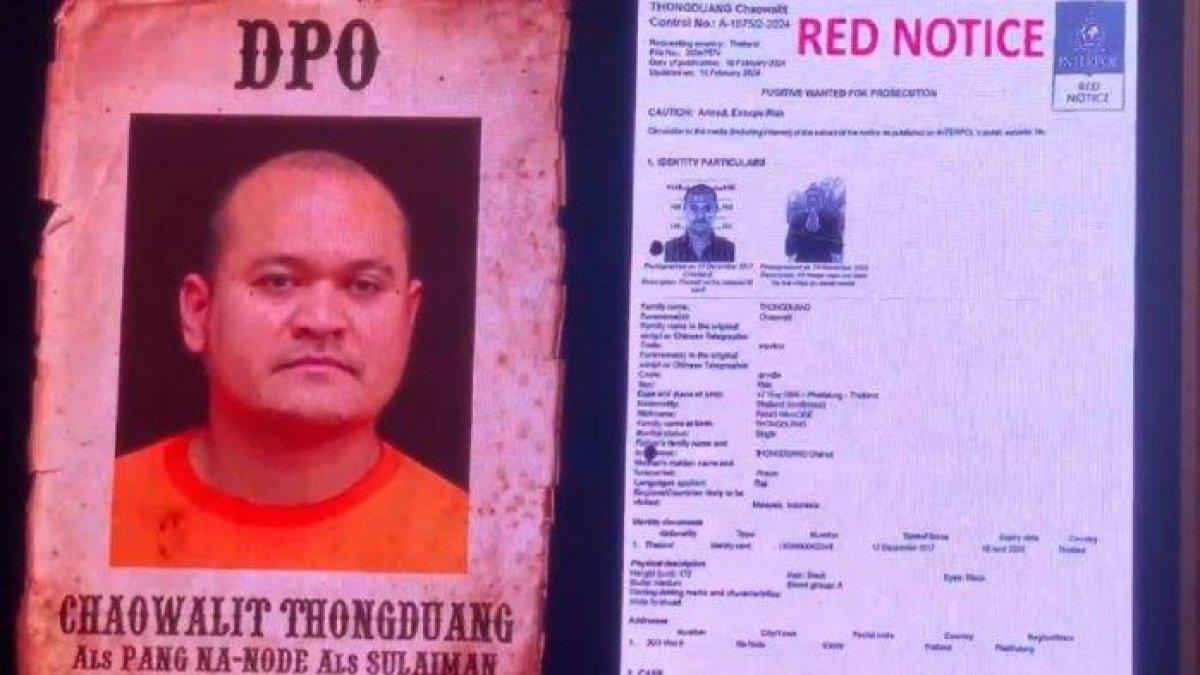 Buronan yang paling dicari di Thailand, Chaowalit Thongduang alias Pang Na-Node alias Sulaiman