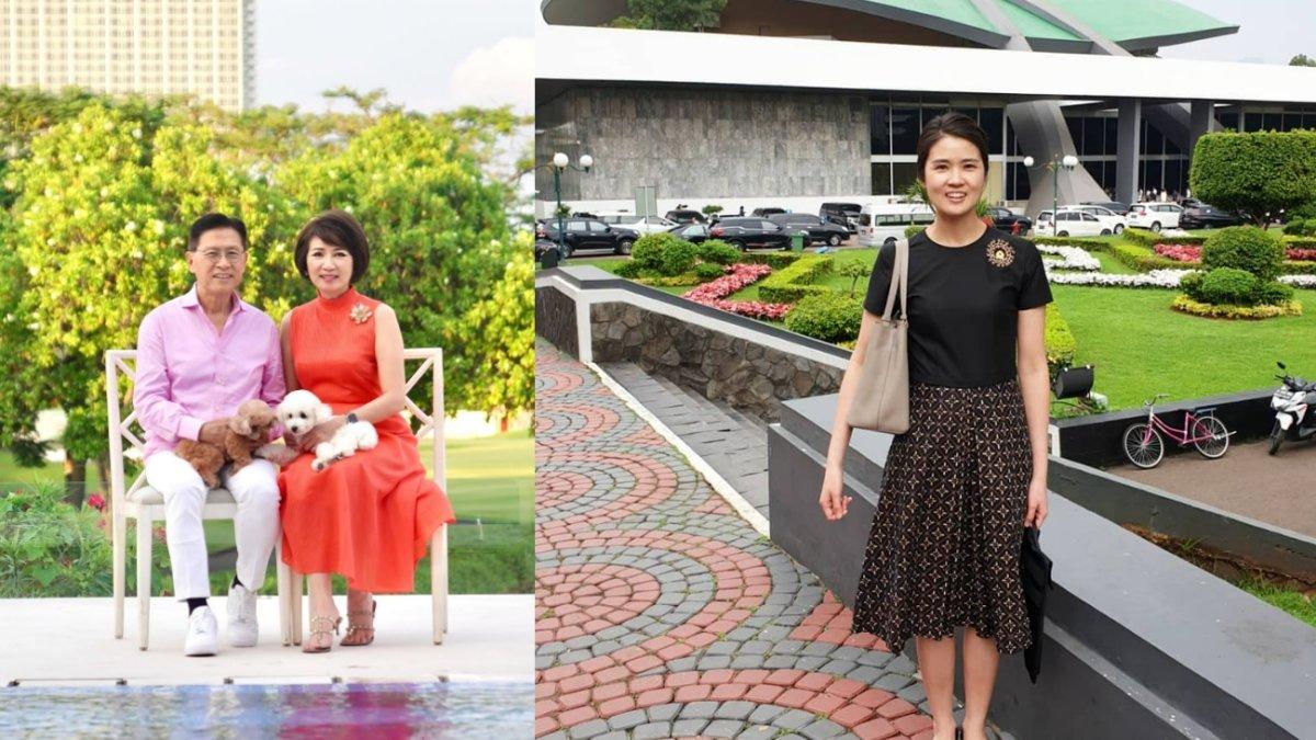 CAROLINE RIADY VIRAL - (kiri) James Riady ayah Caroline Riady, foto diunggah Instagram Caroline pada 8 Januari 2025. (kanan) Caroline Riady viral karena videonya pulang kerja naik helikopter