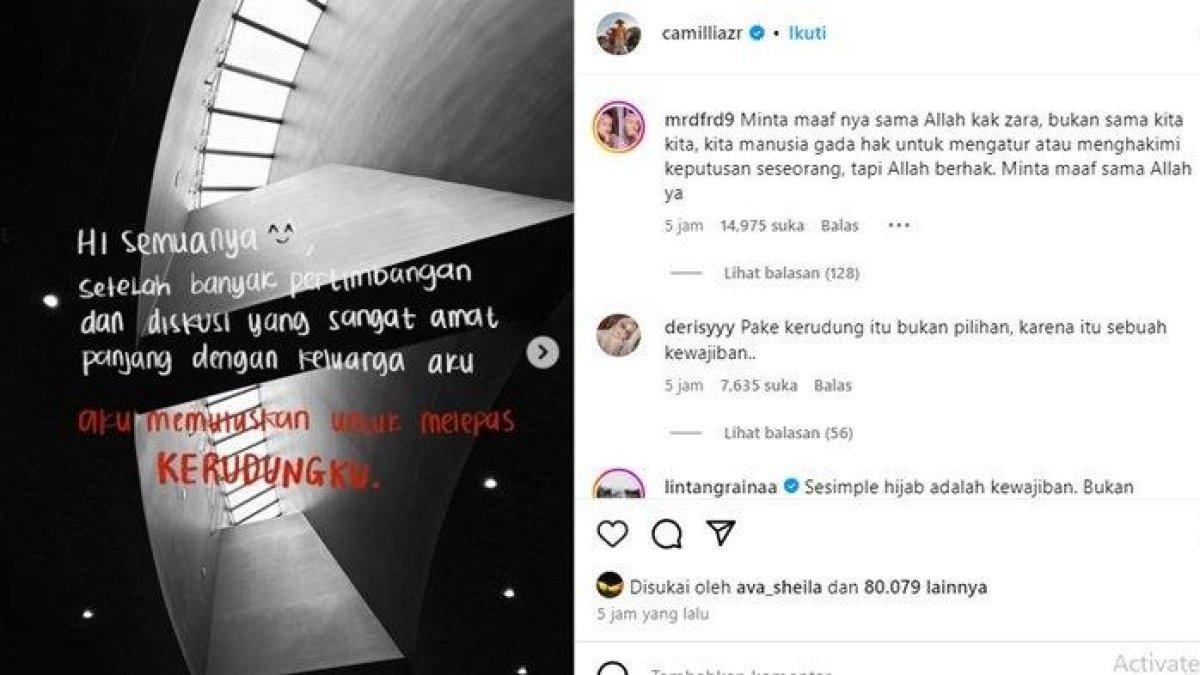 Camillia Laetitia Azzahra Anak Ridwan Kamil memutuskan untuk lepas hijab