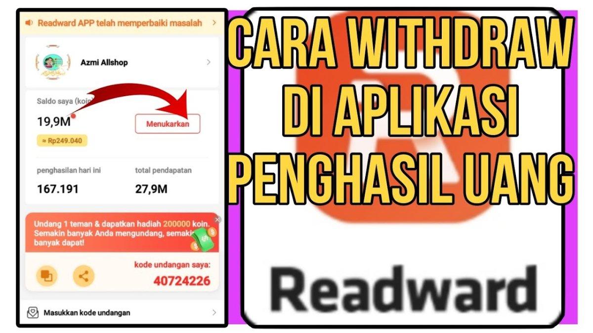 Cara menghasilkan uang dengan aplikasi Readward, membaca novel sekaligus kumpulkan koin.