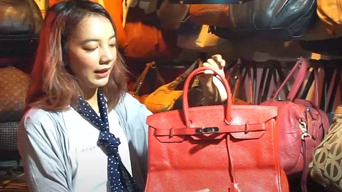 Cece berburu tas branded Hermes, LV, dan Chanel original di pasar Gedebage Bandung