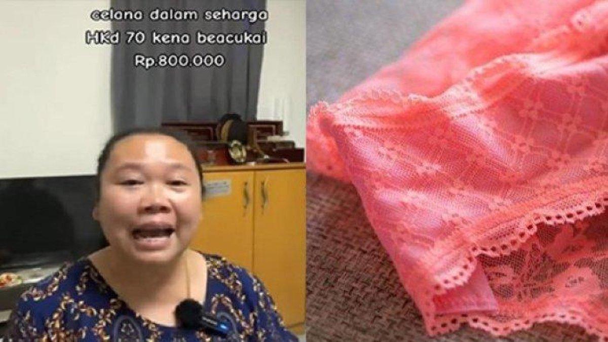 Celana dalamnya kena bea masuk oleh pihak Bea Cukai Banyuwangi sebesar Rp 800 ribu, TKW Hong Kong pilih mengikhlaskan.